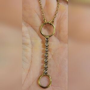 Sabika 7 Stone Tiara Gold Swarovski Necklace Antiq Gold Tone Setting